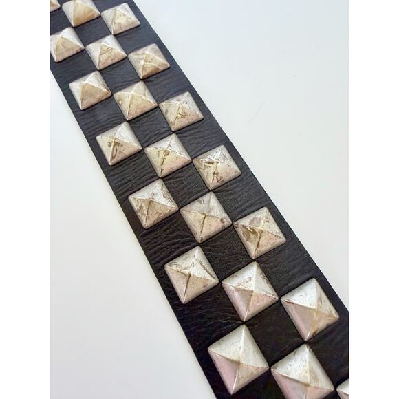 Streets Ahead Studded Leather Roger Belt Black Silver Small main image 10